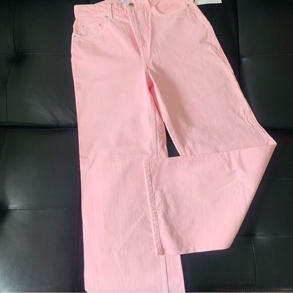 & OTHER STORIES WIDE LEG JEANS PINK - Picture 10 of 15